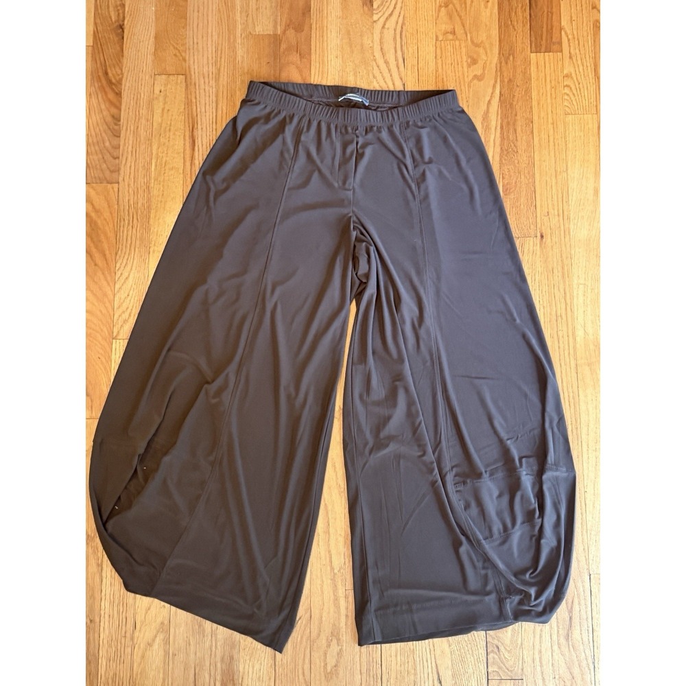 Alembika Pants 4 Womens US Size 12 14 Large Brown Balloon Leg Ankle Stretch